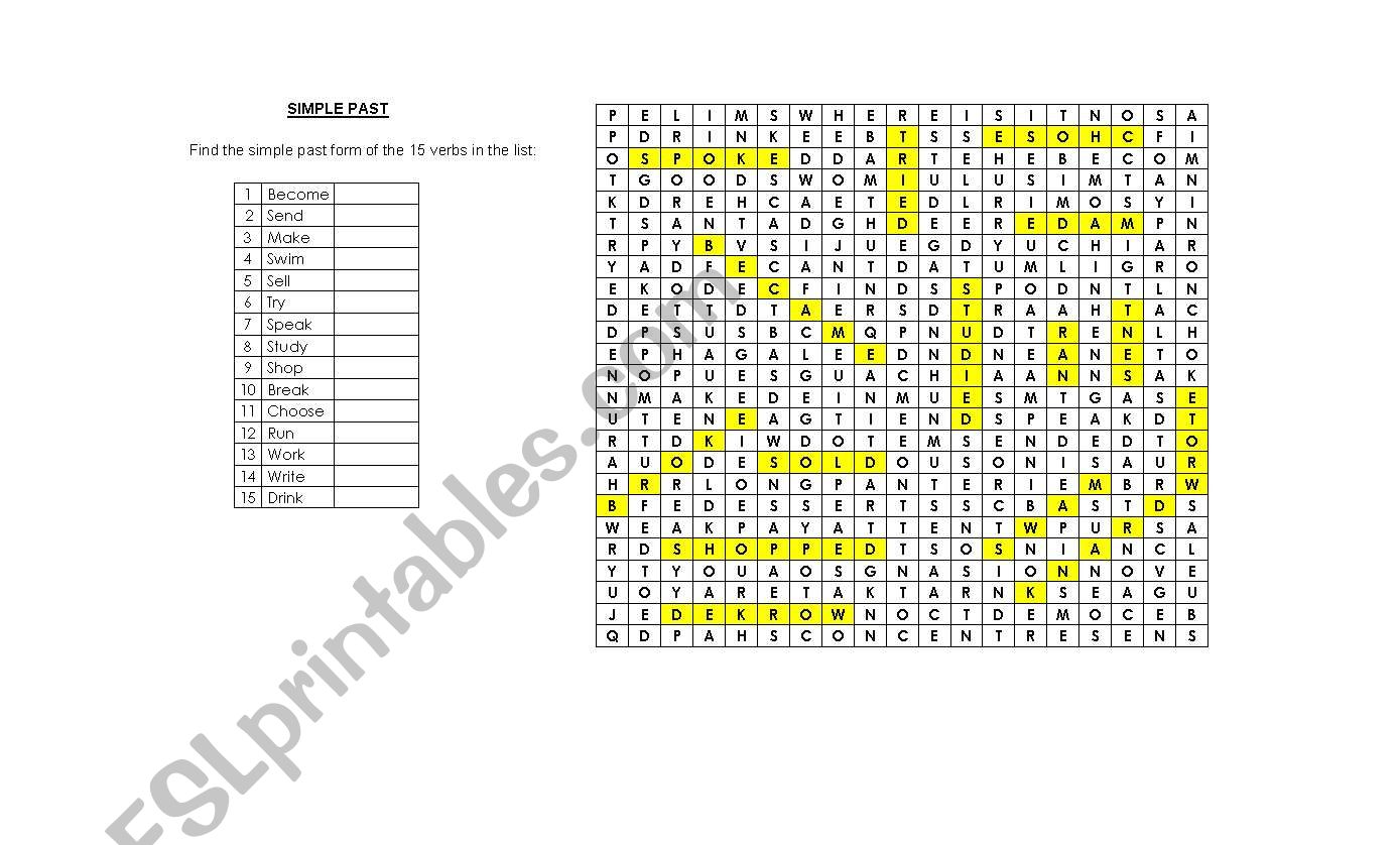 Word search puzzle worksheet