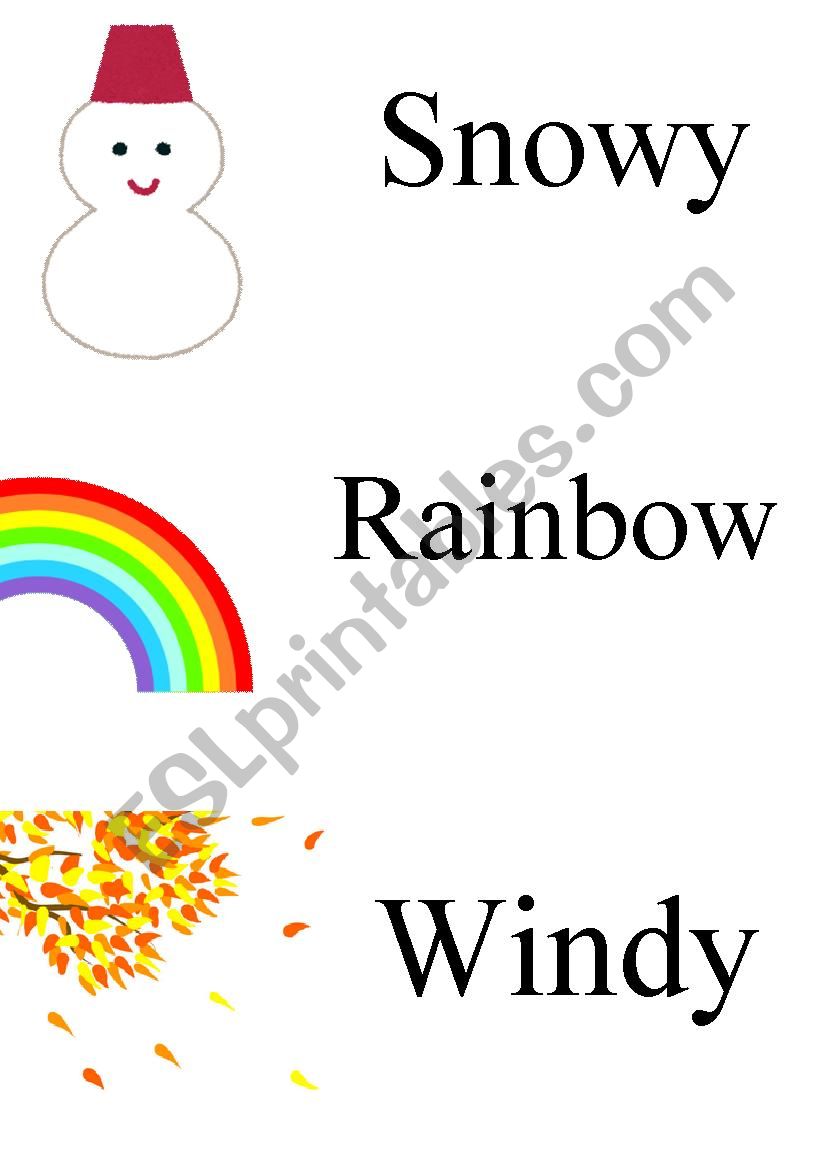 Weather flash card worksheet