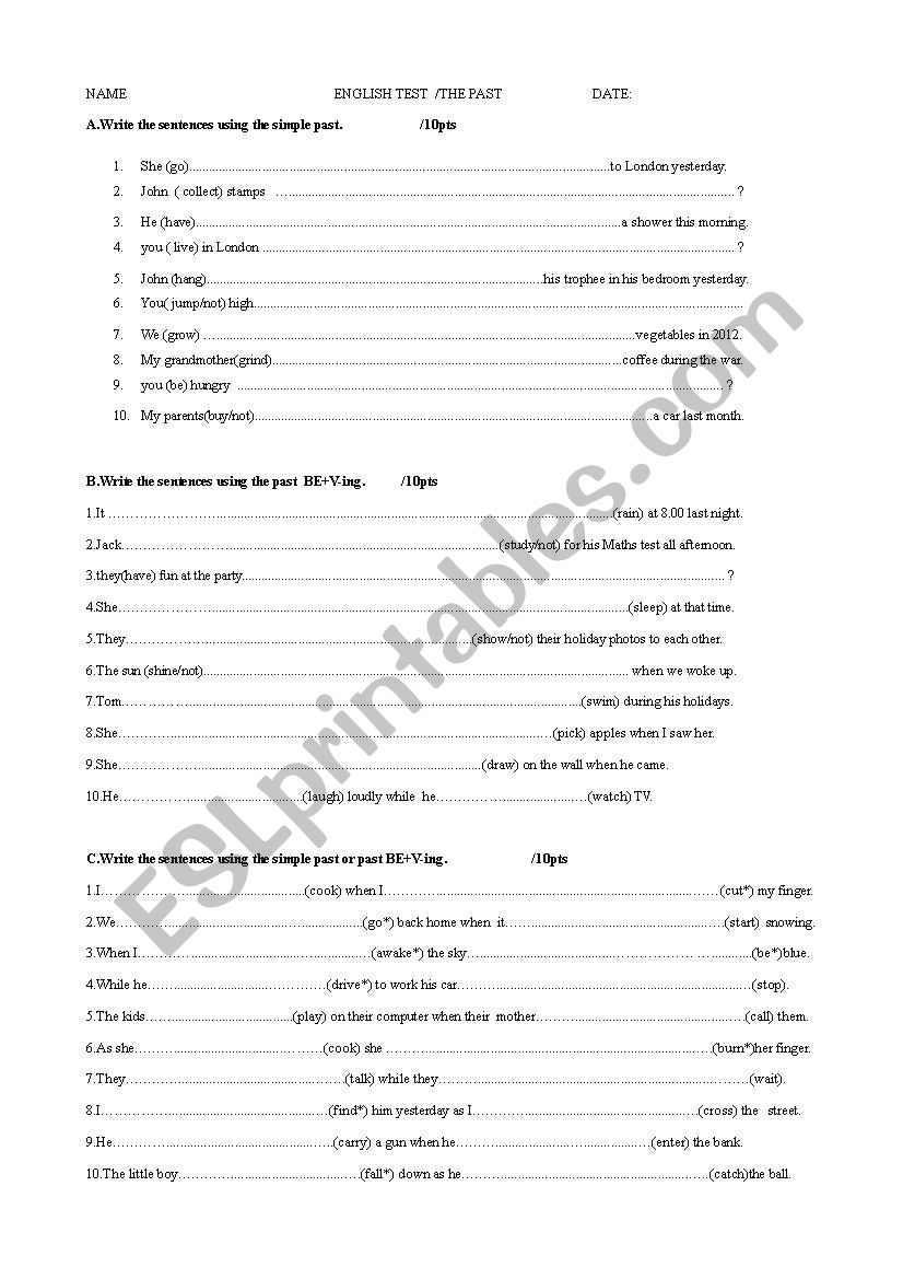 simple past  and past continuous