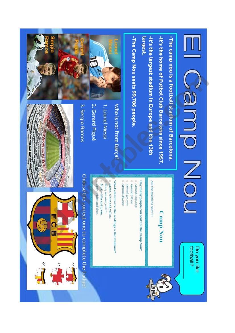 Bara Camp Nou worksheet