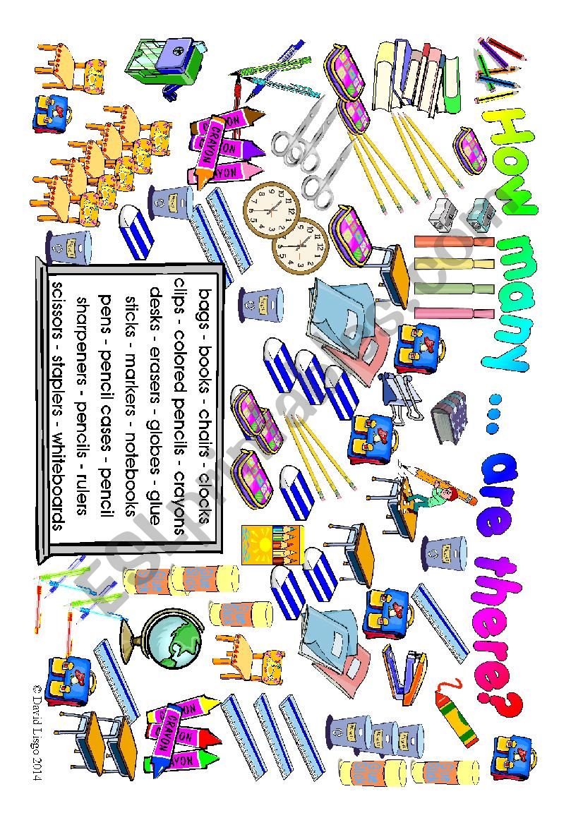 How many ... are there?: Classroom Supplies