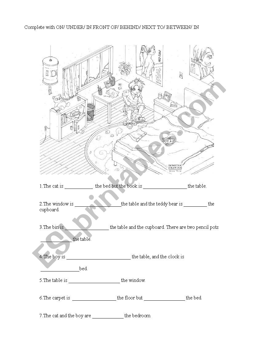 Place prepositions worksheet