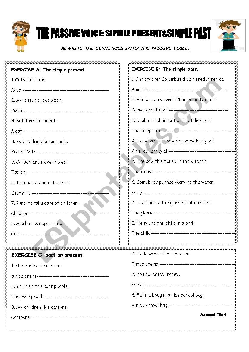 PASSIVE VOICE PRESENT SIMPLE PAST SIMPLE