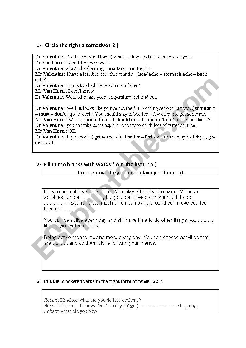 consolidation worksheet