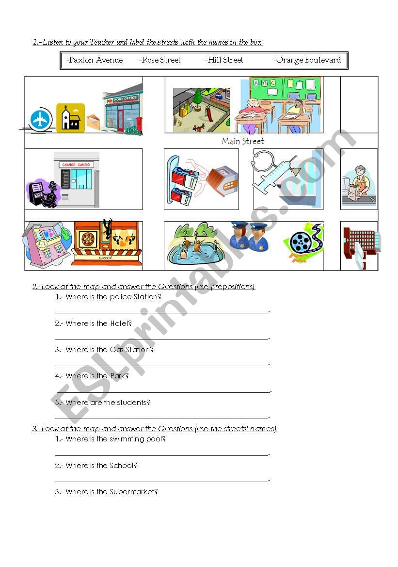 Places and Buildings worksheet