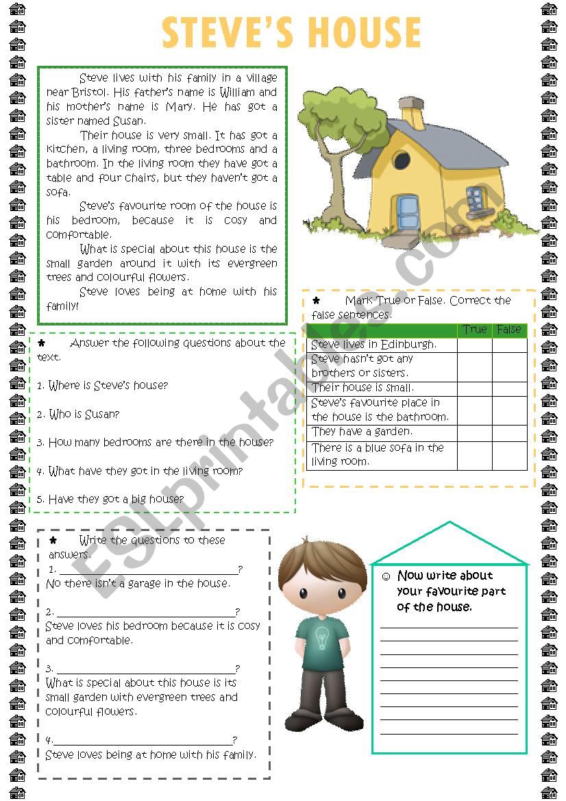 Steves House worksheet