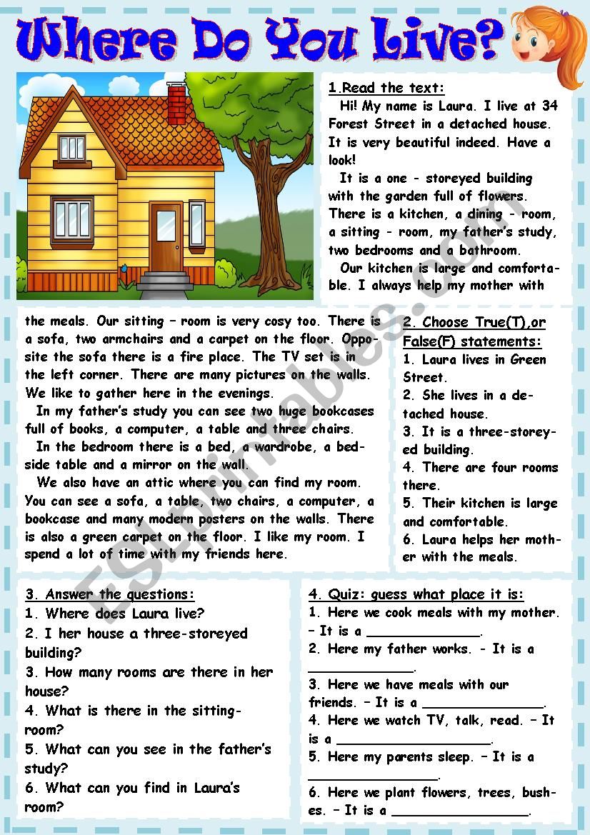 Where do you live? worksheet