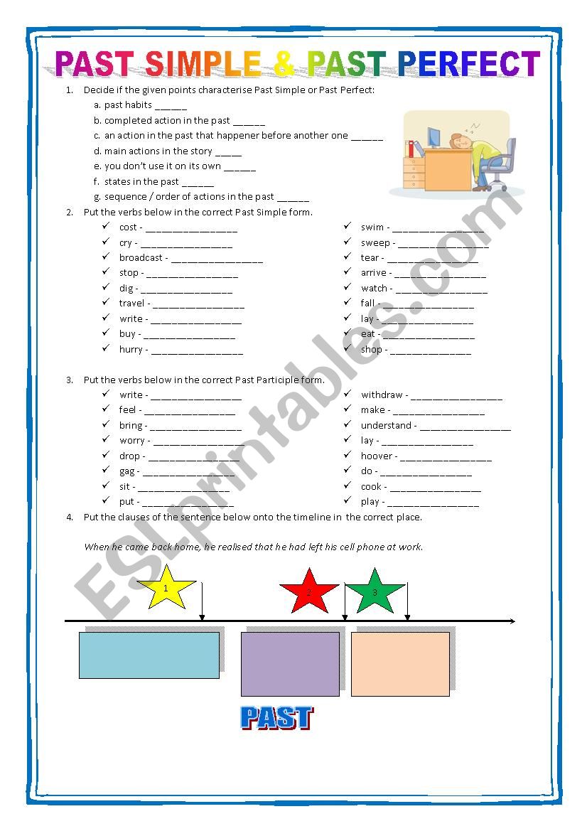 past simple & past perfect  worksheet