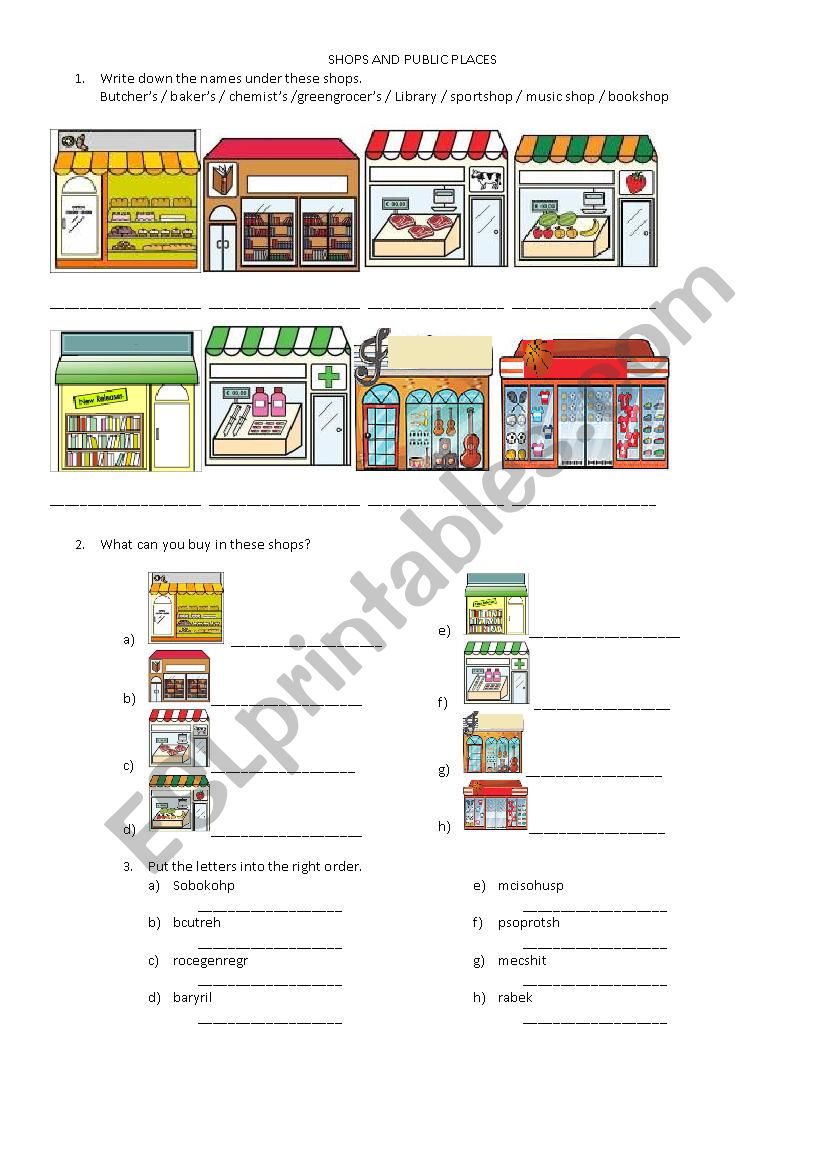 Lets go shopping! worksheet