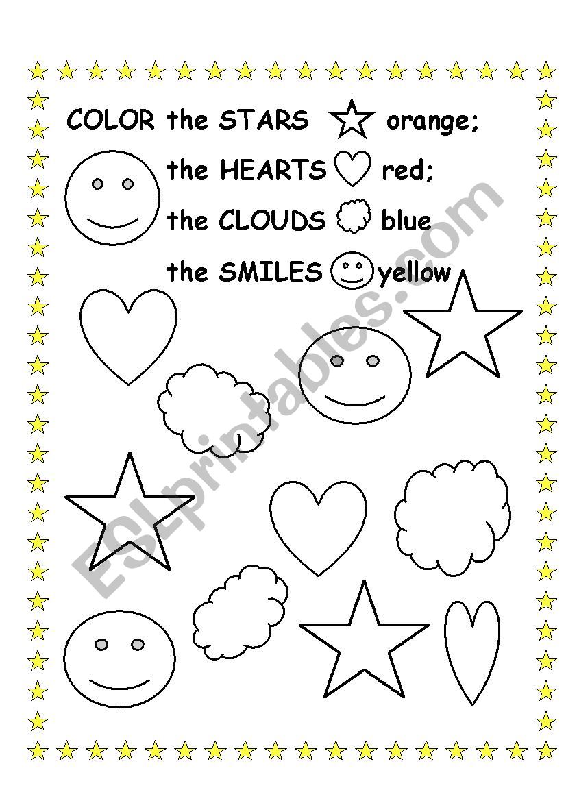 color the objects worksheet