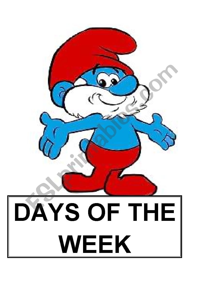 days of the week worksheet