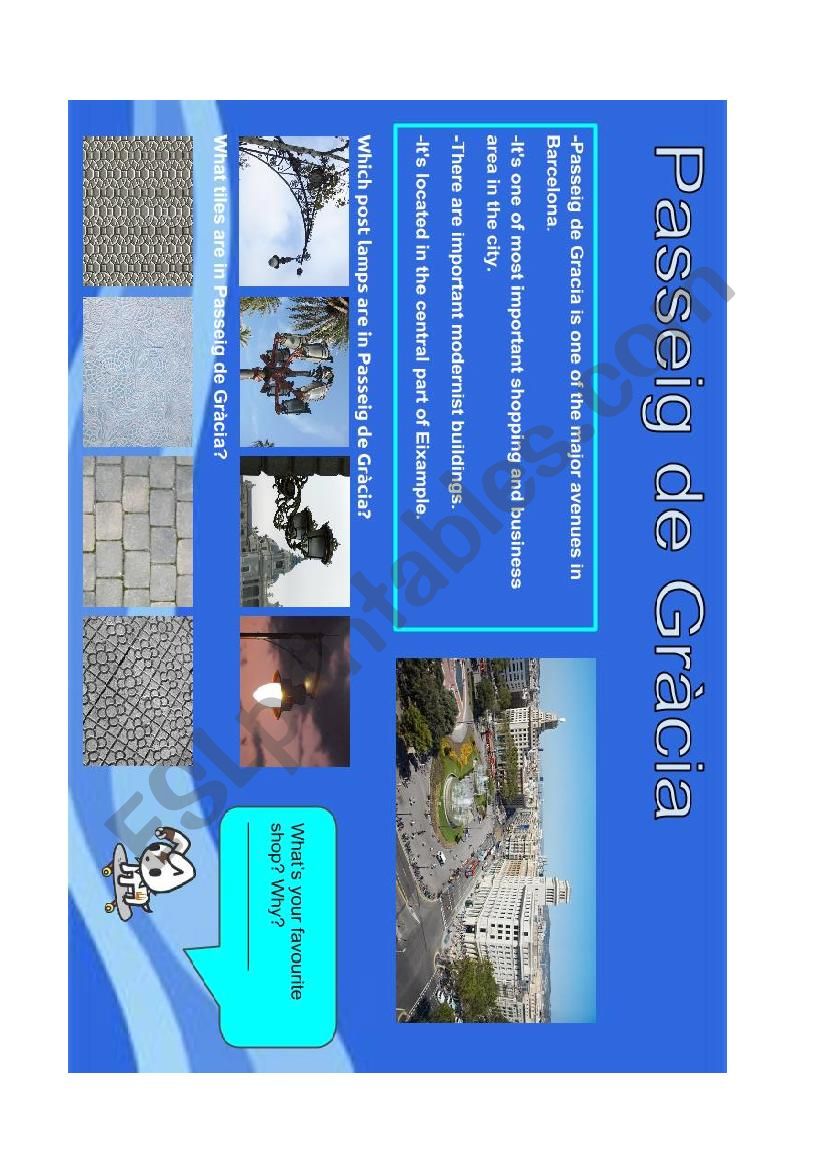 Passeig de Gracia Barcelona worksheet