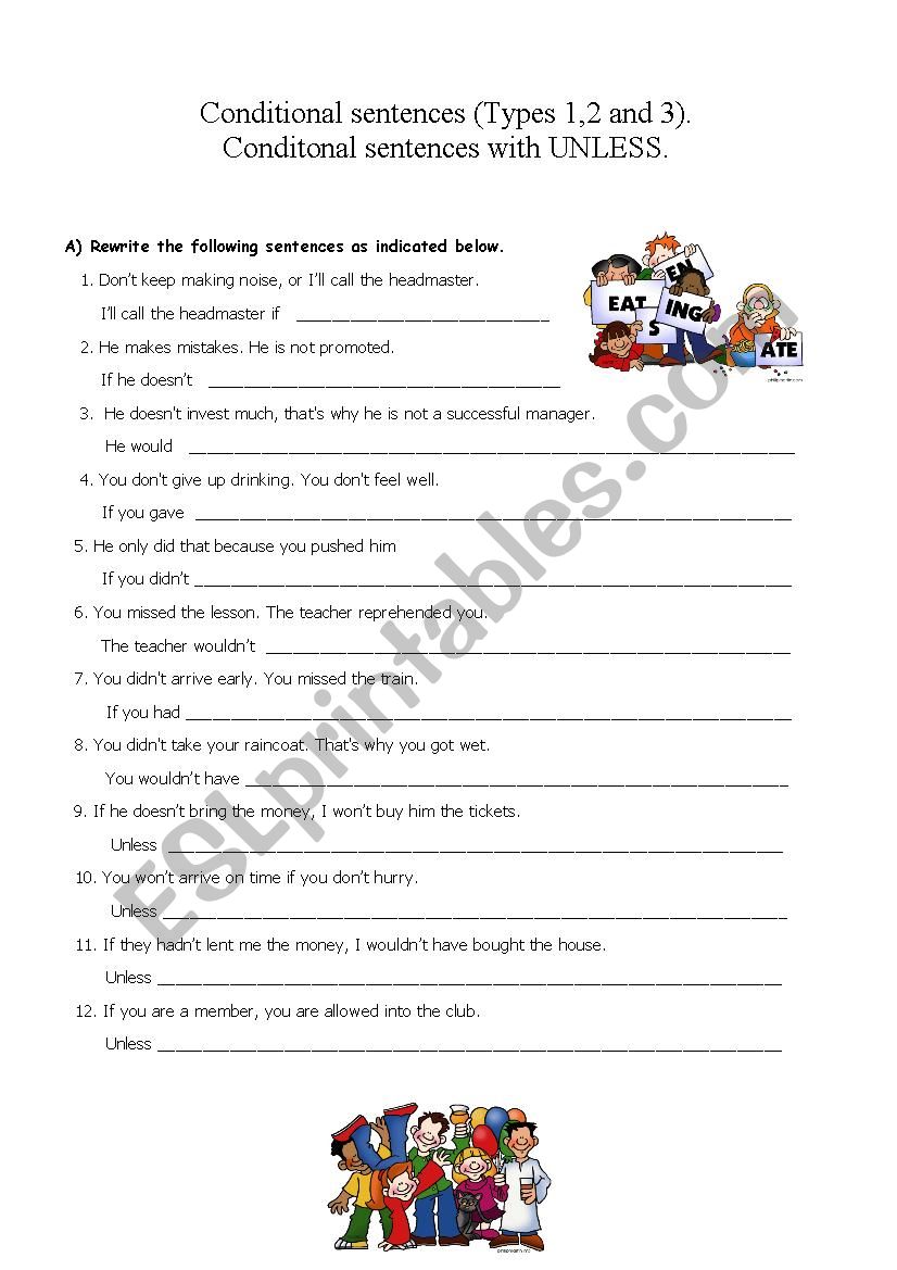 Conditional sentences worksheet