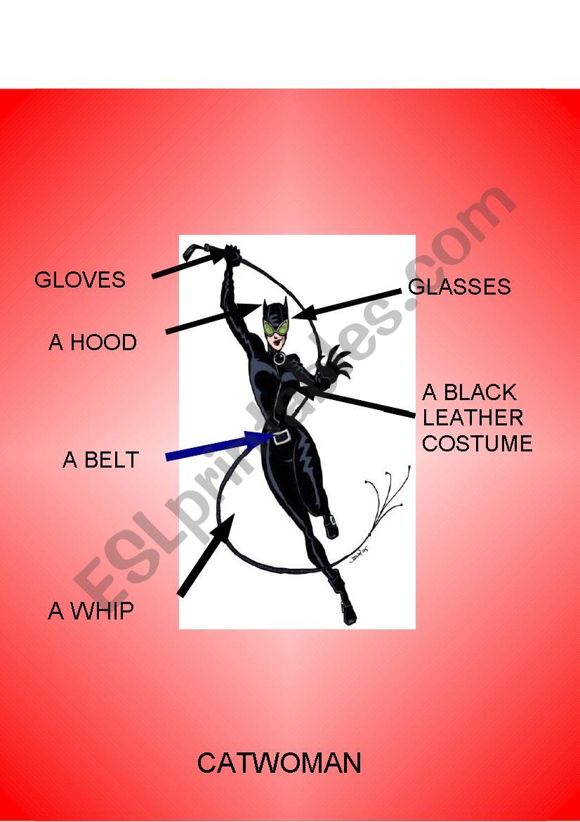 Catwoman a superheroine worksheet