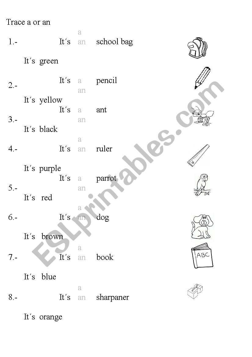 Colours worksheet