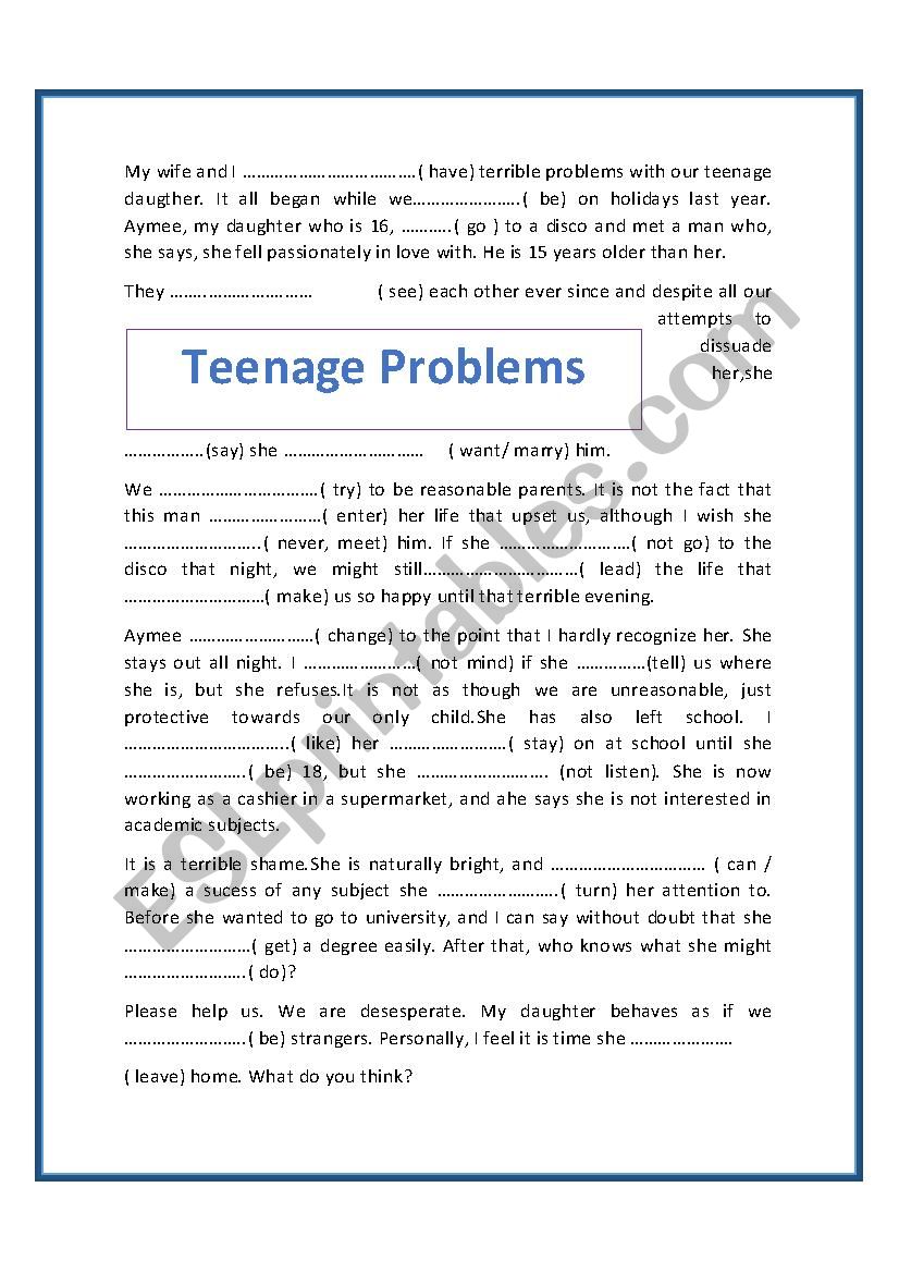 Tenses worksheet