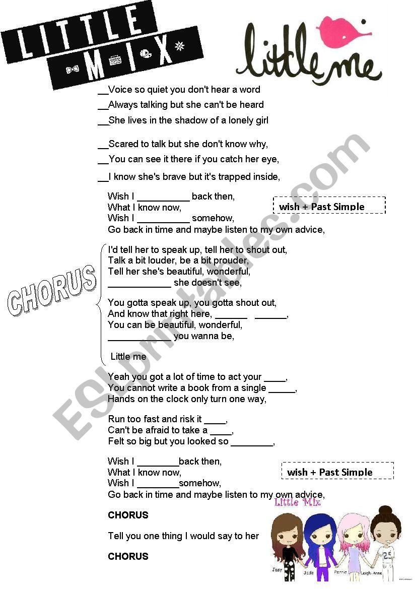 LITTLE ME BY LITTLE MIX worksheet