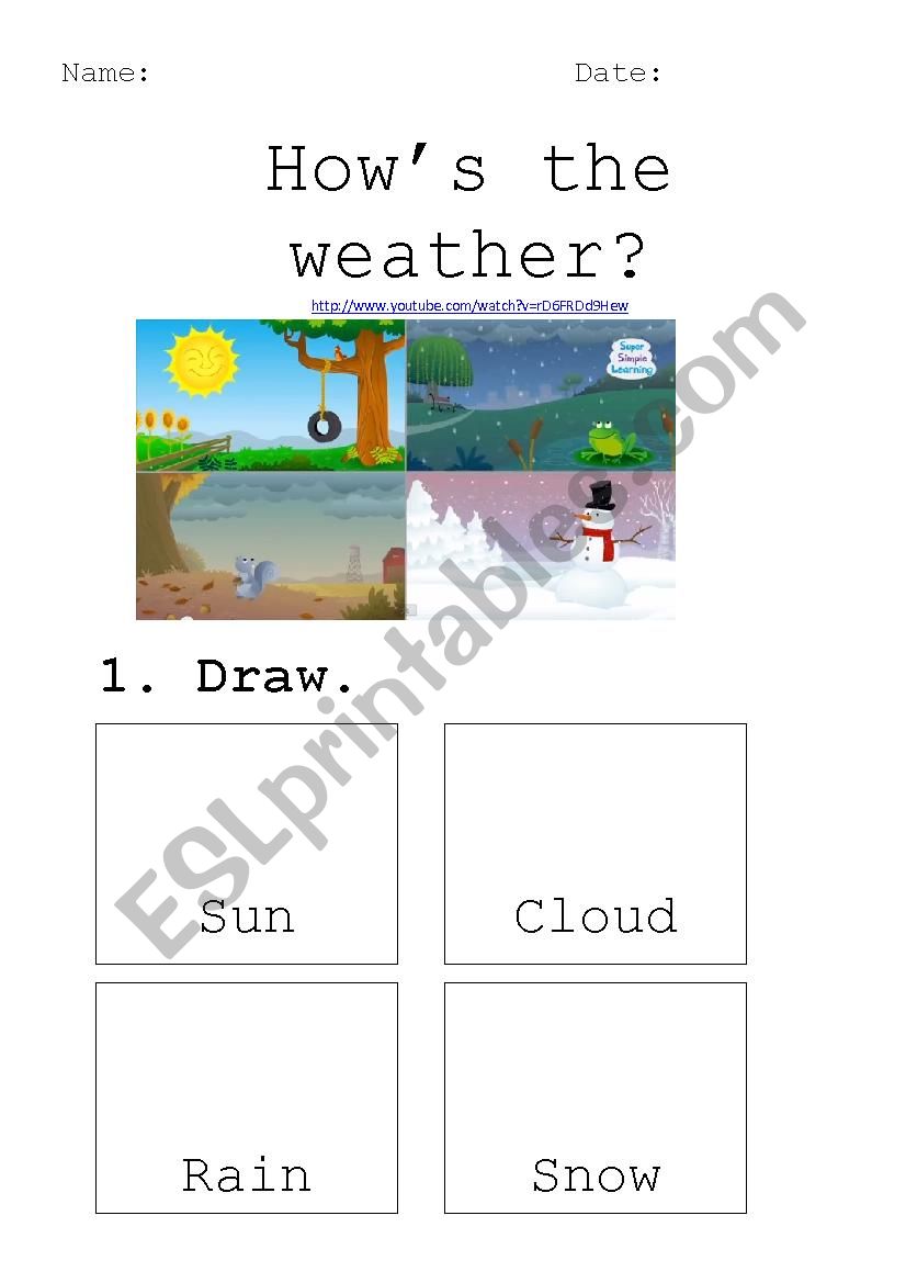 Hows the weather worksheet