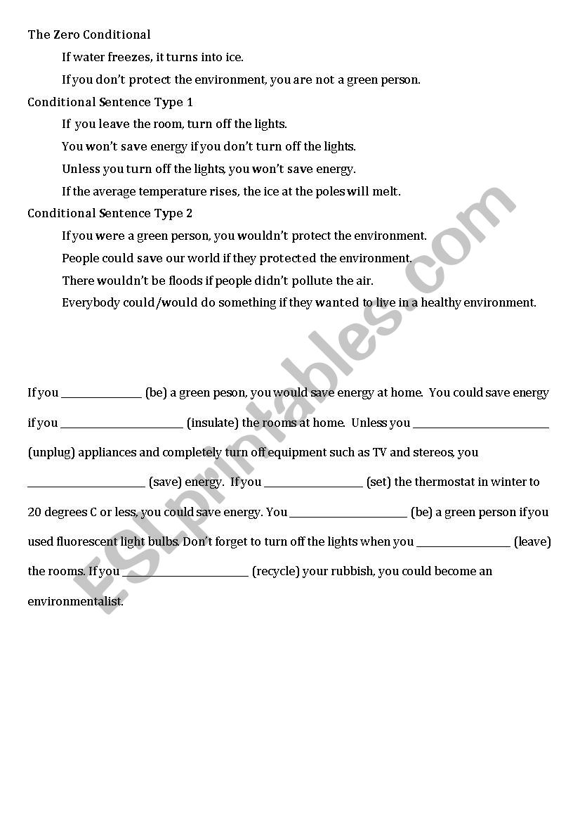 Conditional worksheet