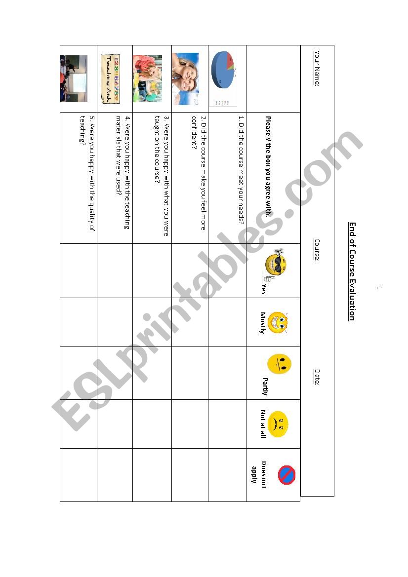 Evaluation worksheet