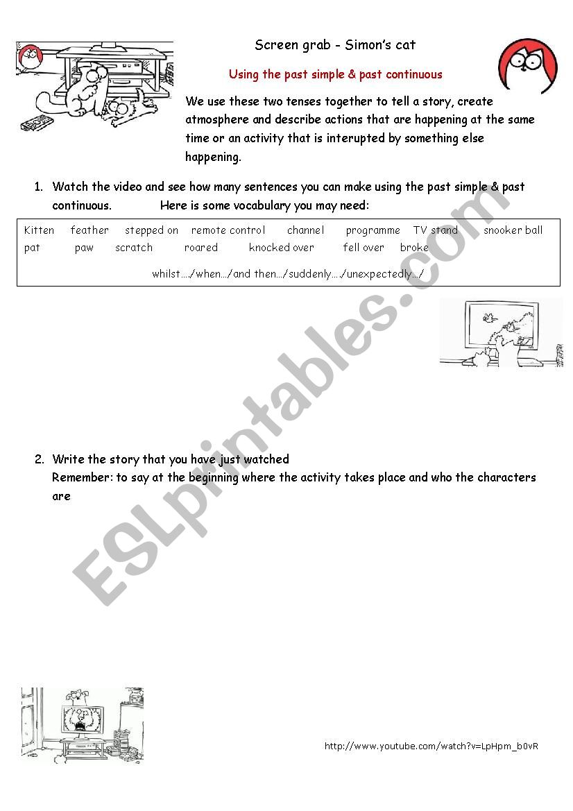 Using the past continuous & past simple to describe a sequence of events