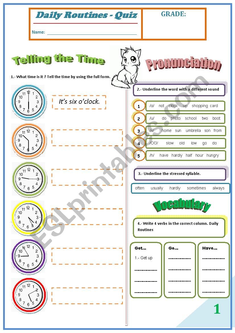 Daily Routines + The Time Quiz