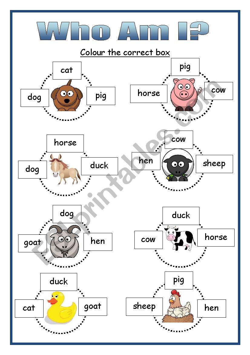 Farm Animals worksheet