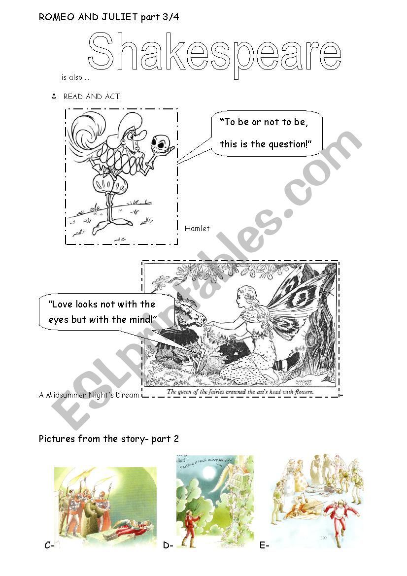 Romeo and Juliet part 2/4 worksheet