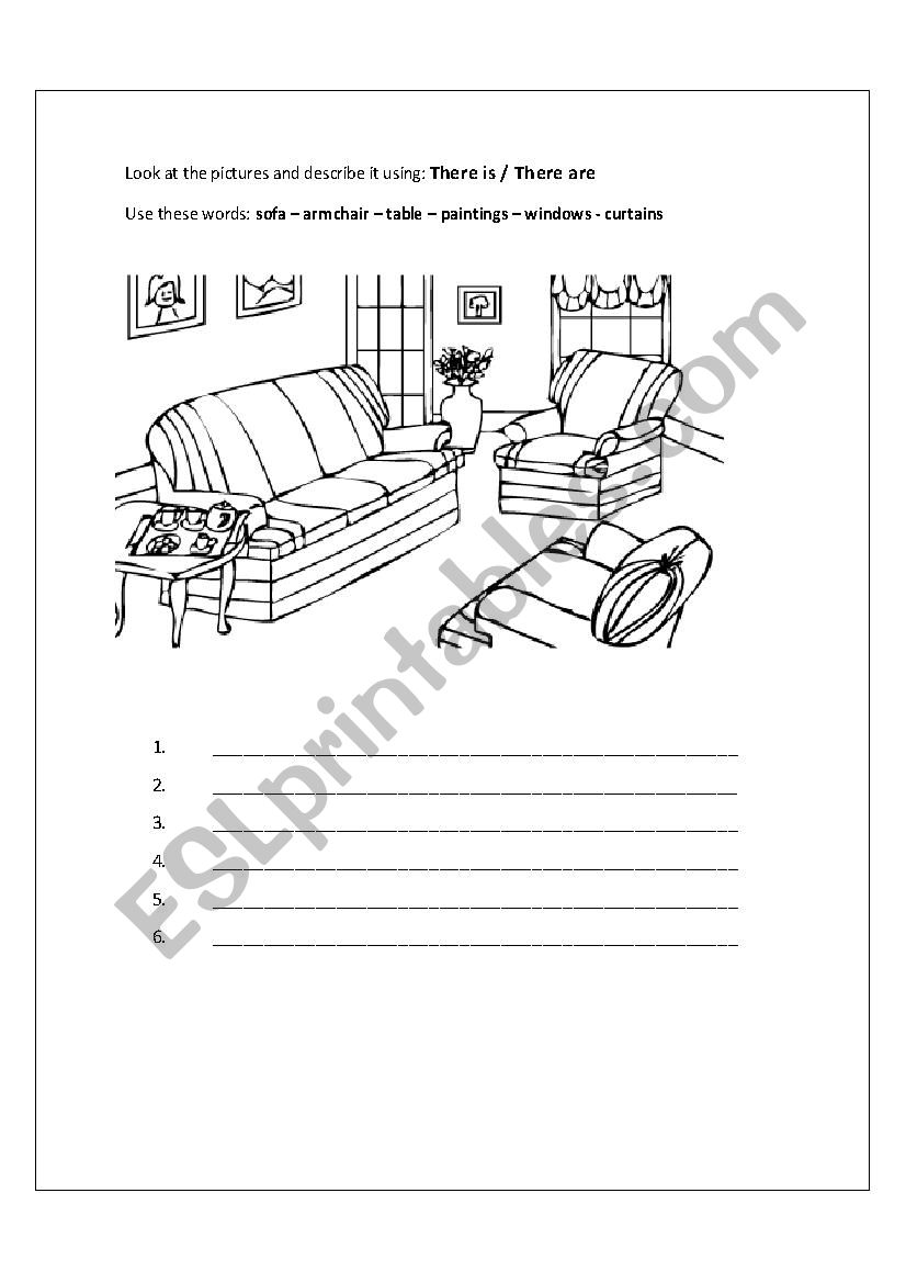 Furniture worksheet