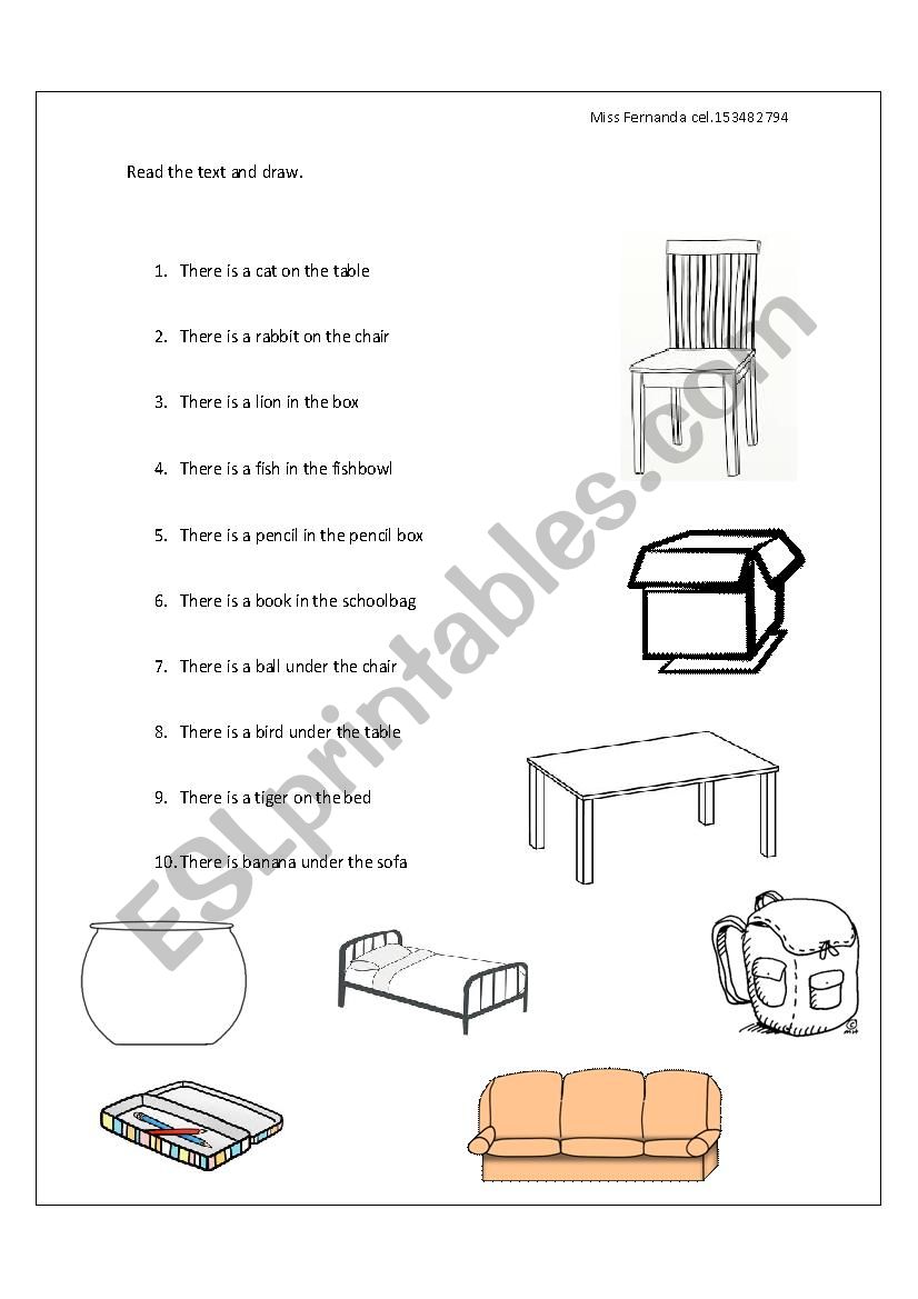 Prepositions worksheet