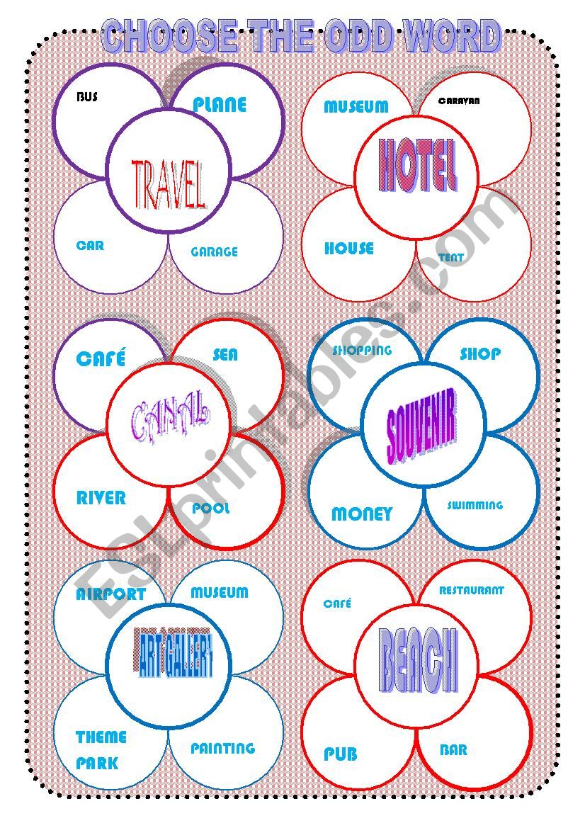 CHOOSE THE ODD WORD worksheet