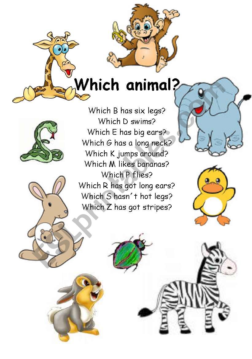 Which animal ....  ? worksheet