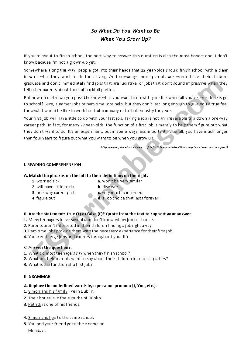 Teste profissional modulo 1 worksheet