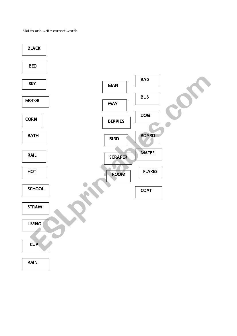 COMPOUND WORDS worksheet