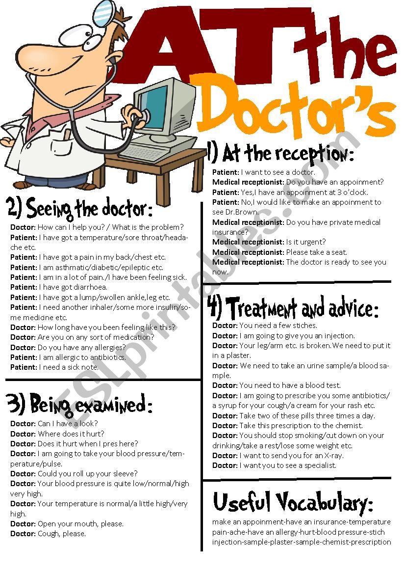 At The Doctors-Useful Expressions/Roleplay