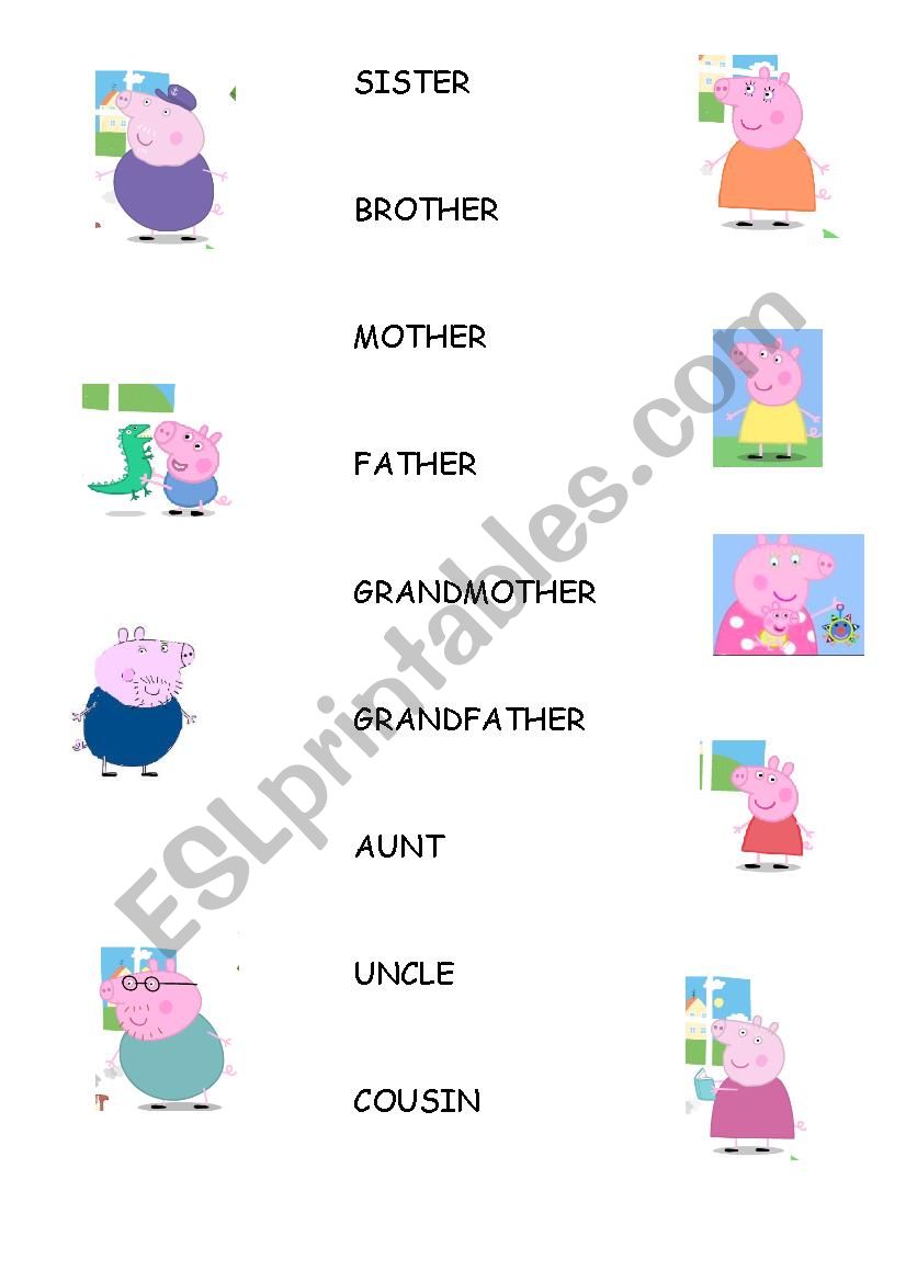 Family vocabulary - Peppa Pig worksheet