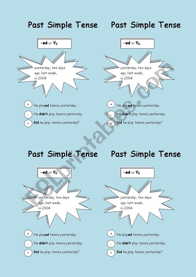 Past Simple Tense worksheet