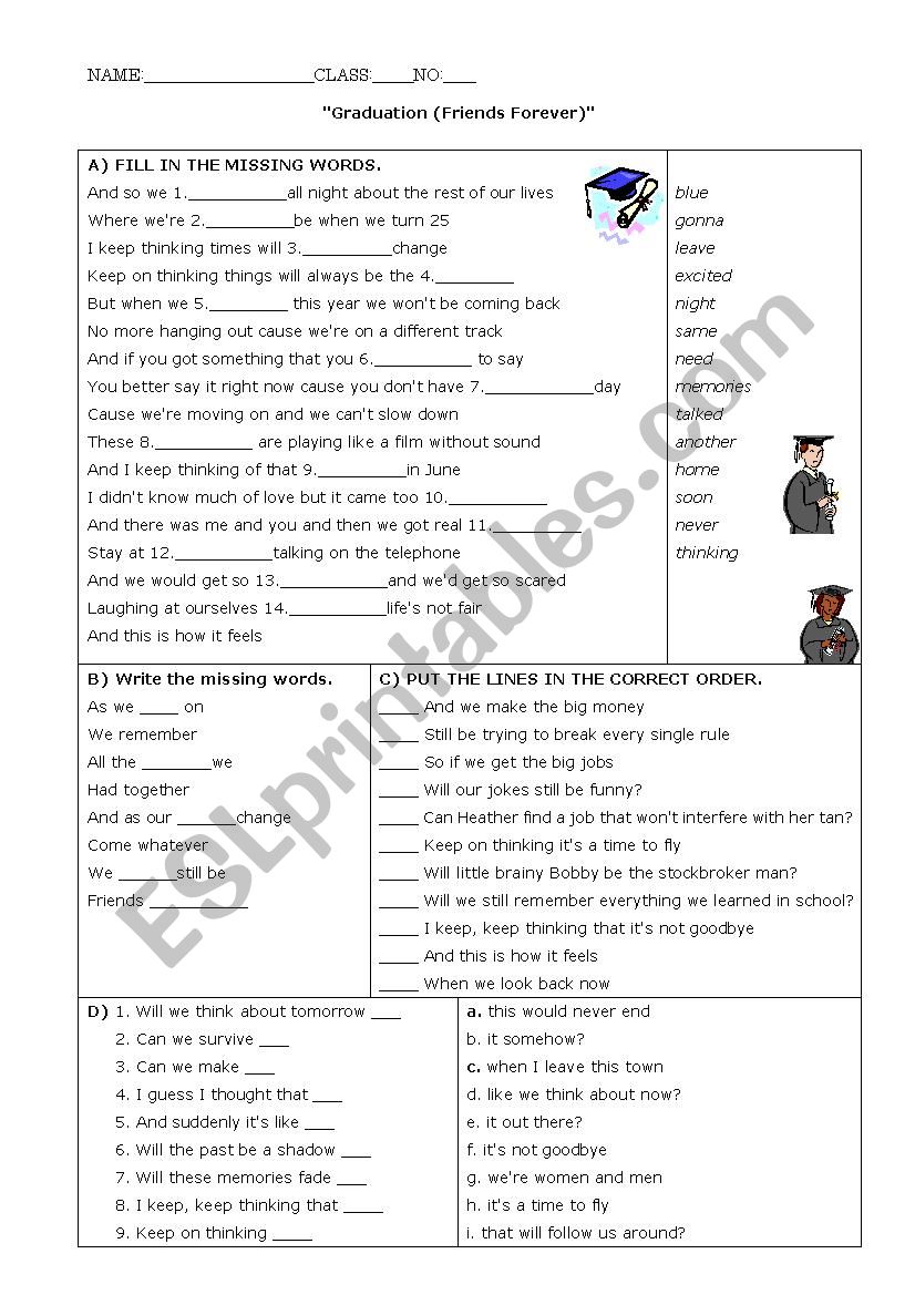 Graduation Vitamin C worksheet