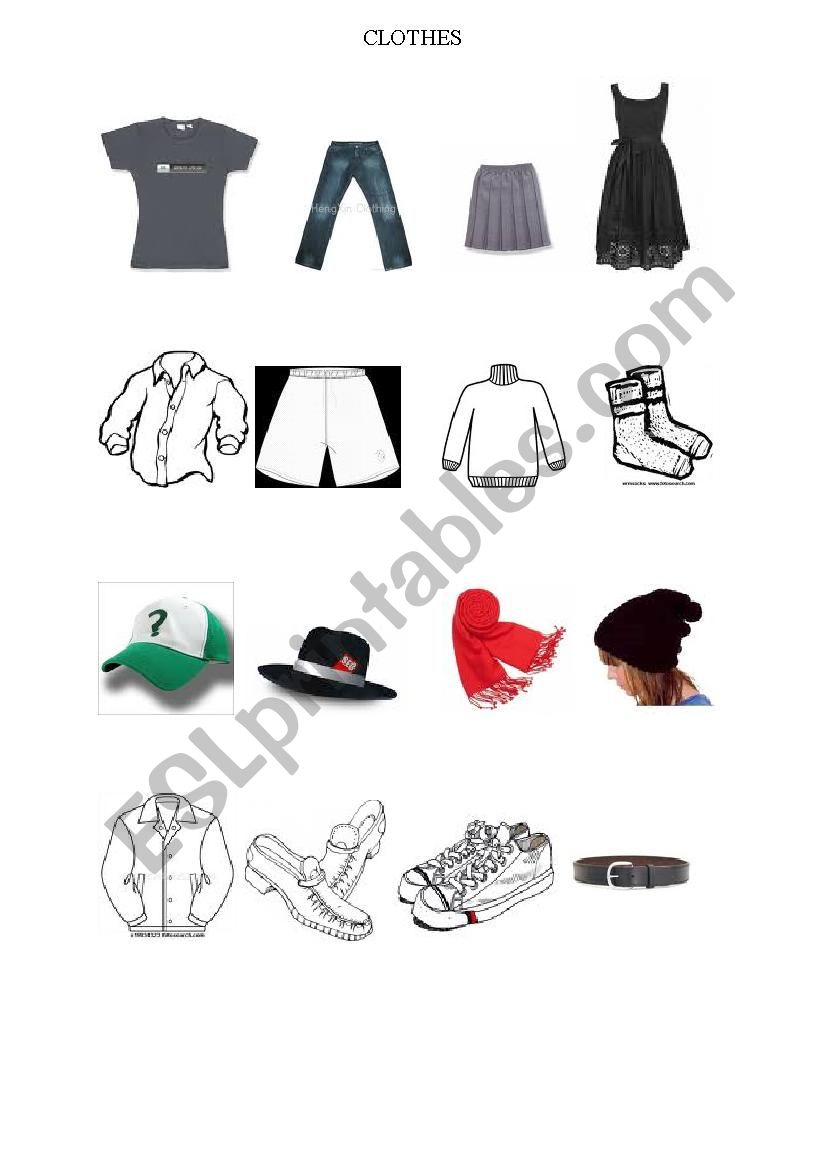 clothes worksheet