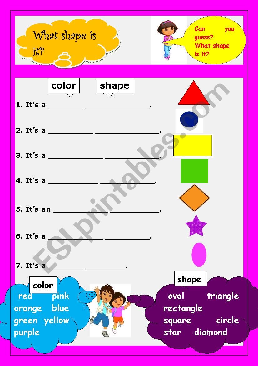 shape and color worksheet