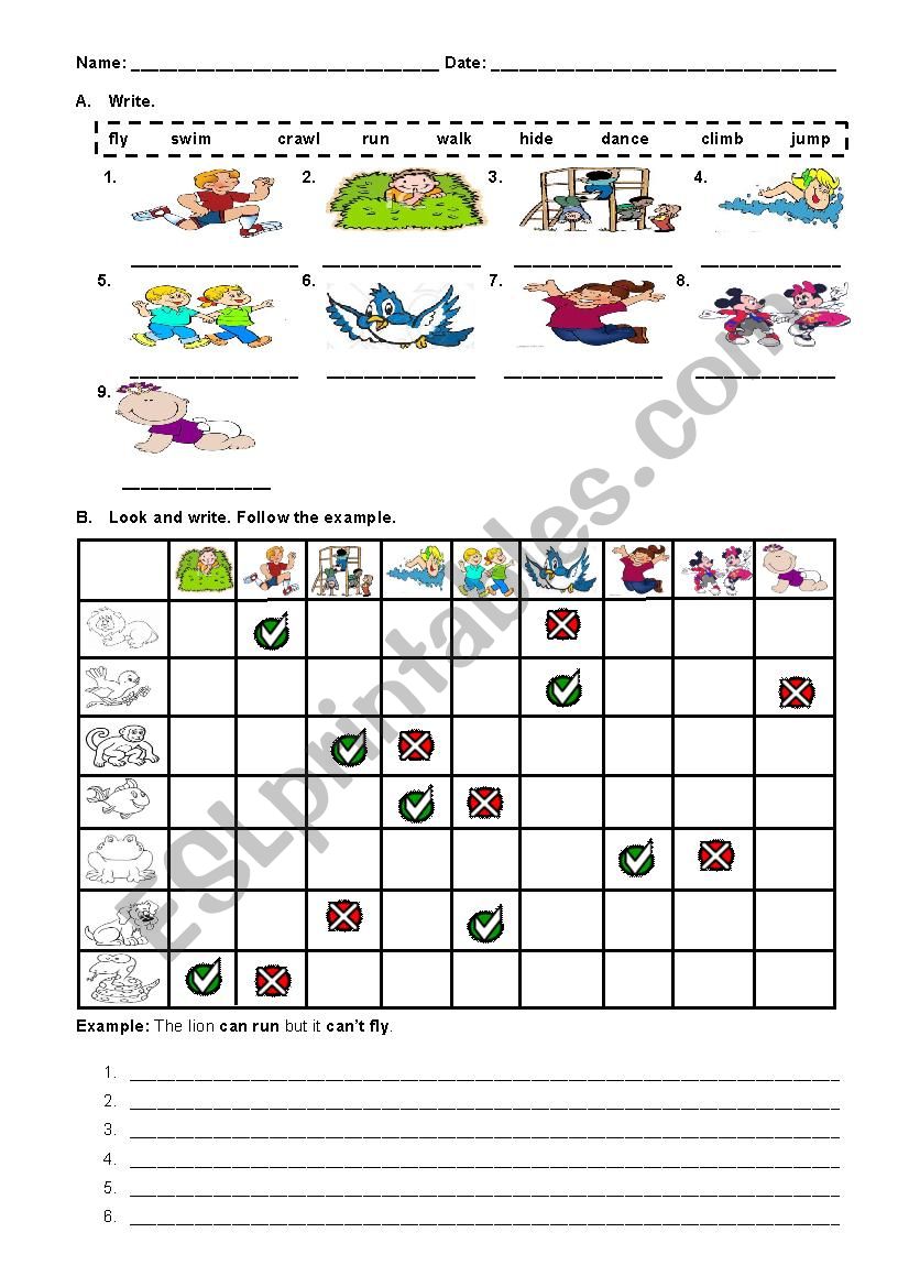 Action Verbs worksheet