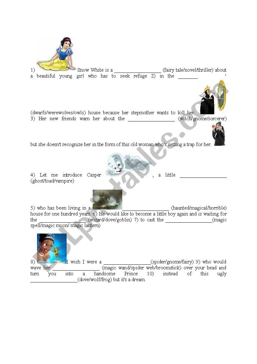 From fairy tale to fairy tale worksheet