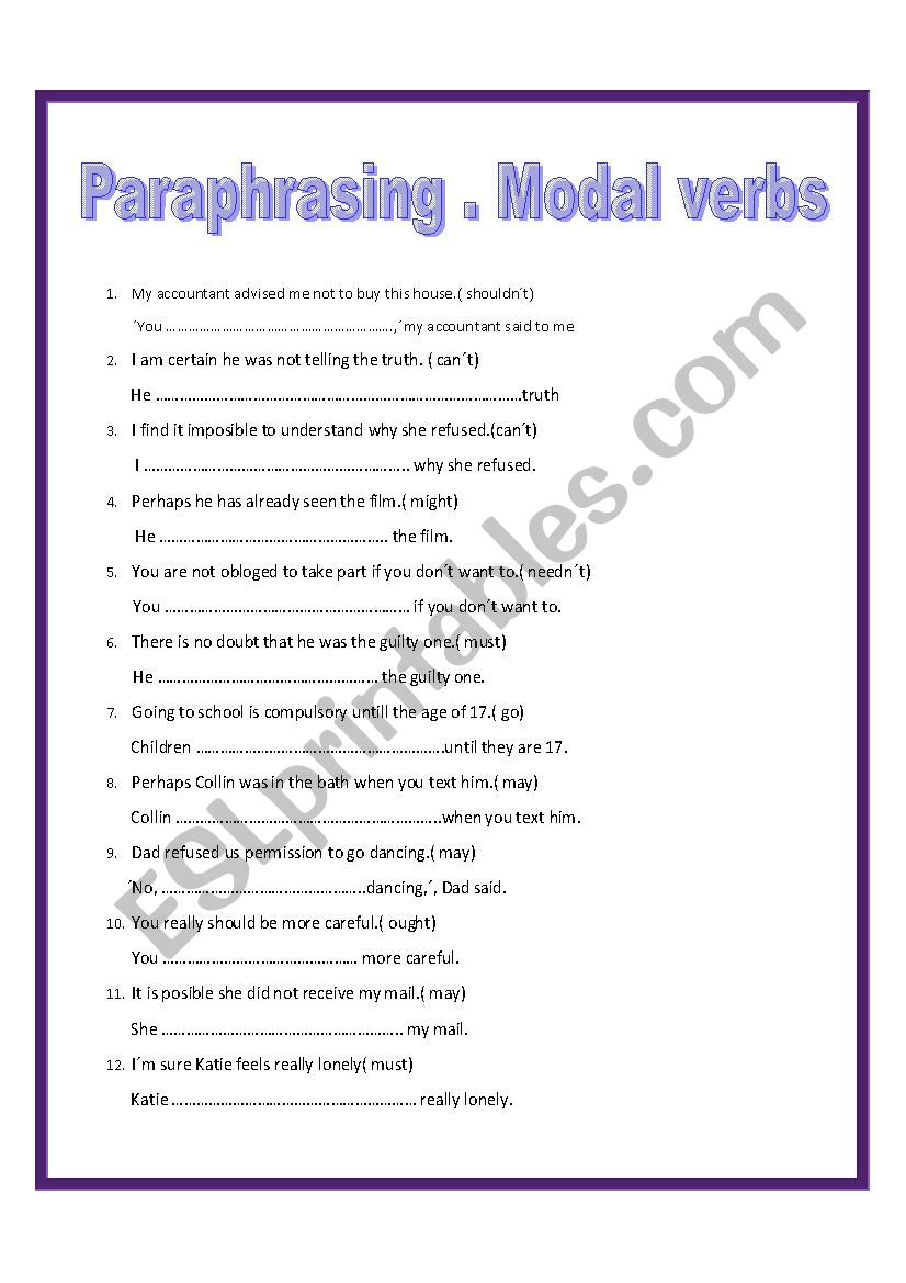 paraphrasing exercises c1