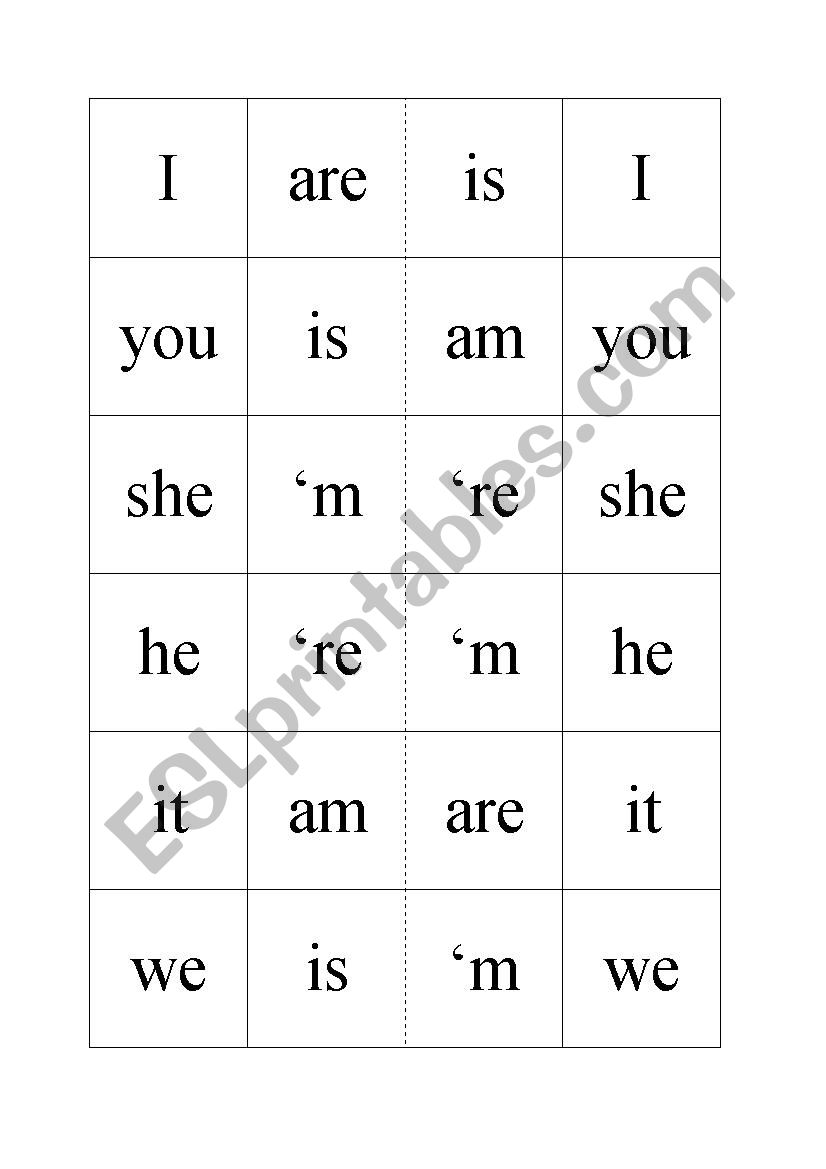 To be domino worksheet