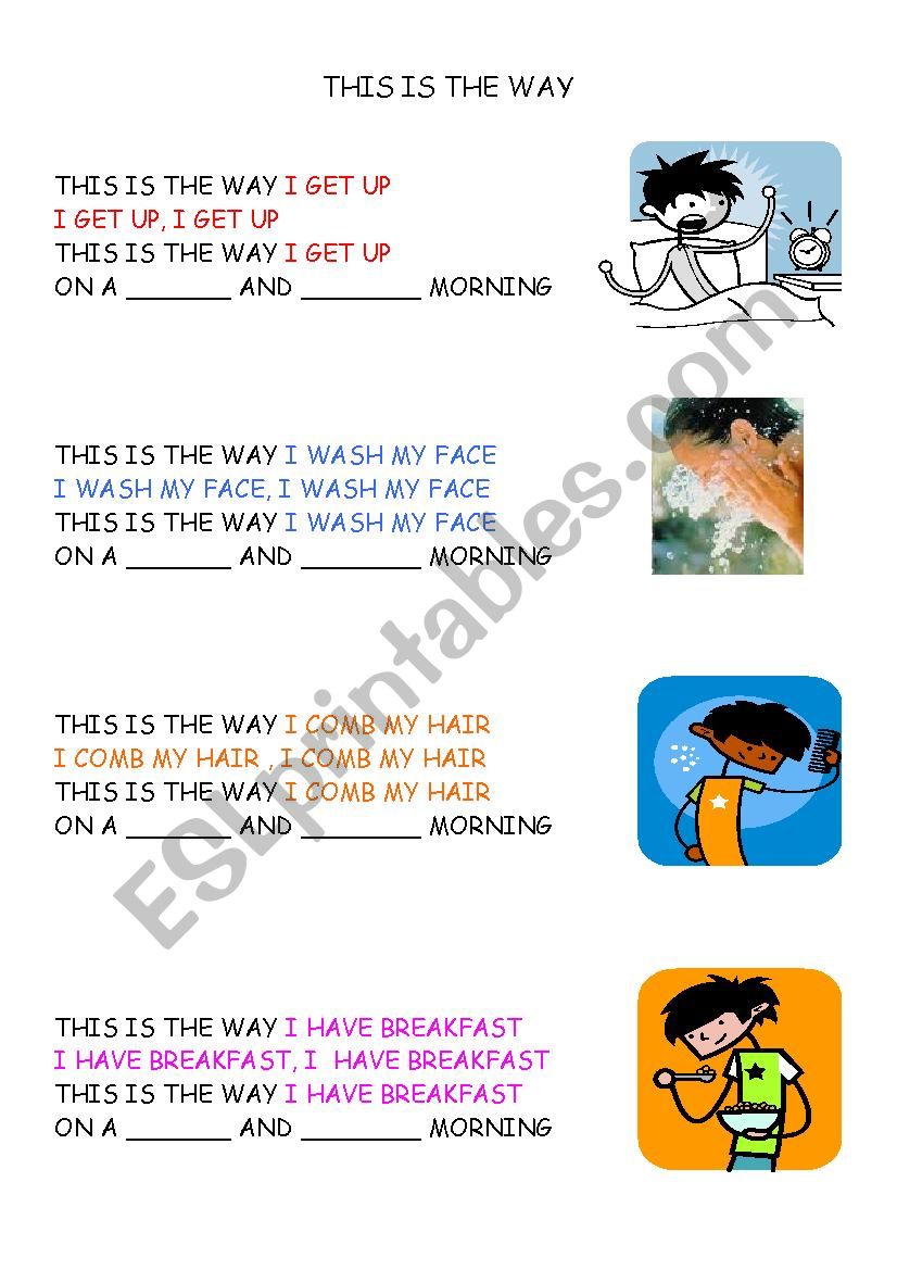 This is the way song worksheet