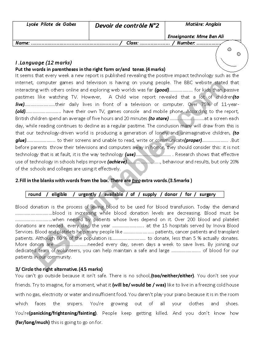 Mid term 2 test for 1st formers