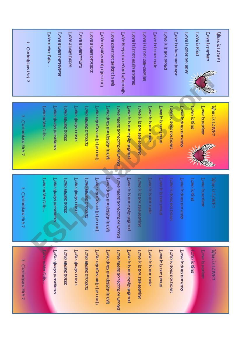 Valentines day bookmarks worksheet