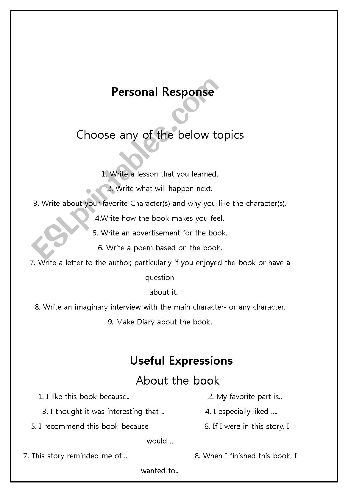How To Write A Book Report Sample