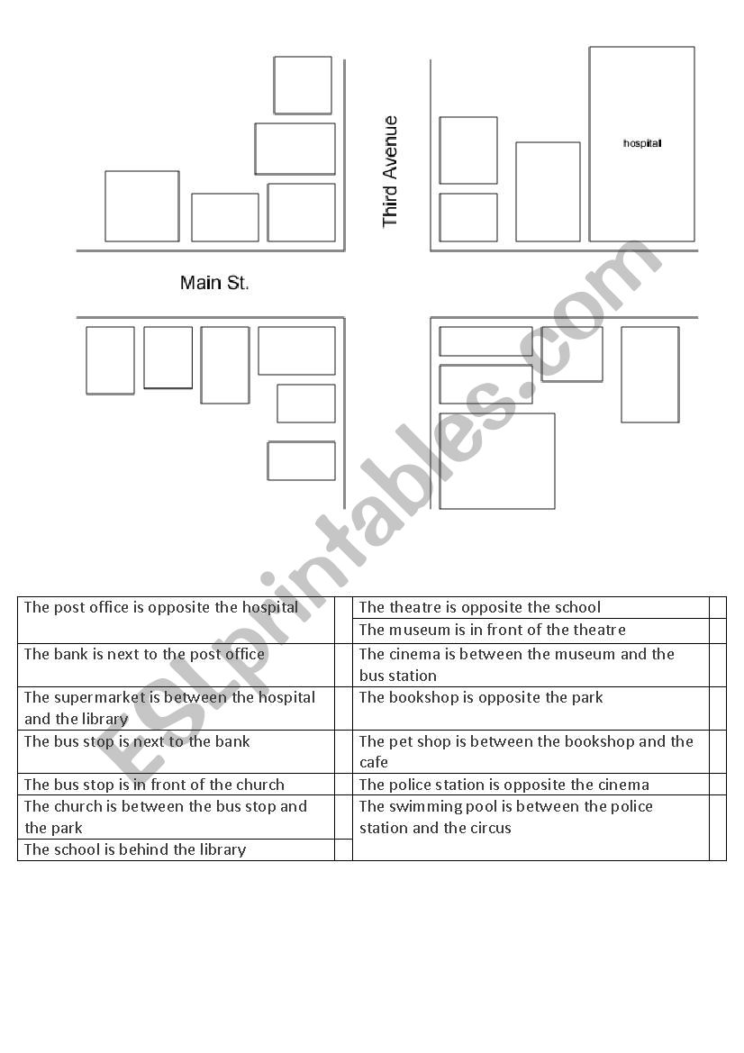 In the city worksheet