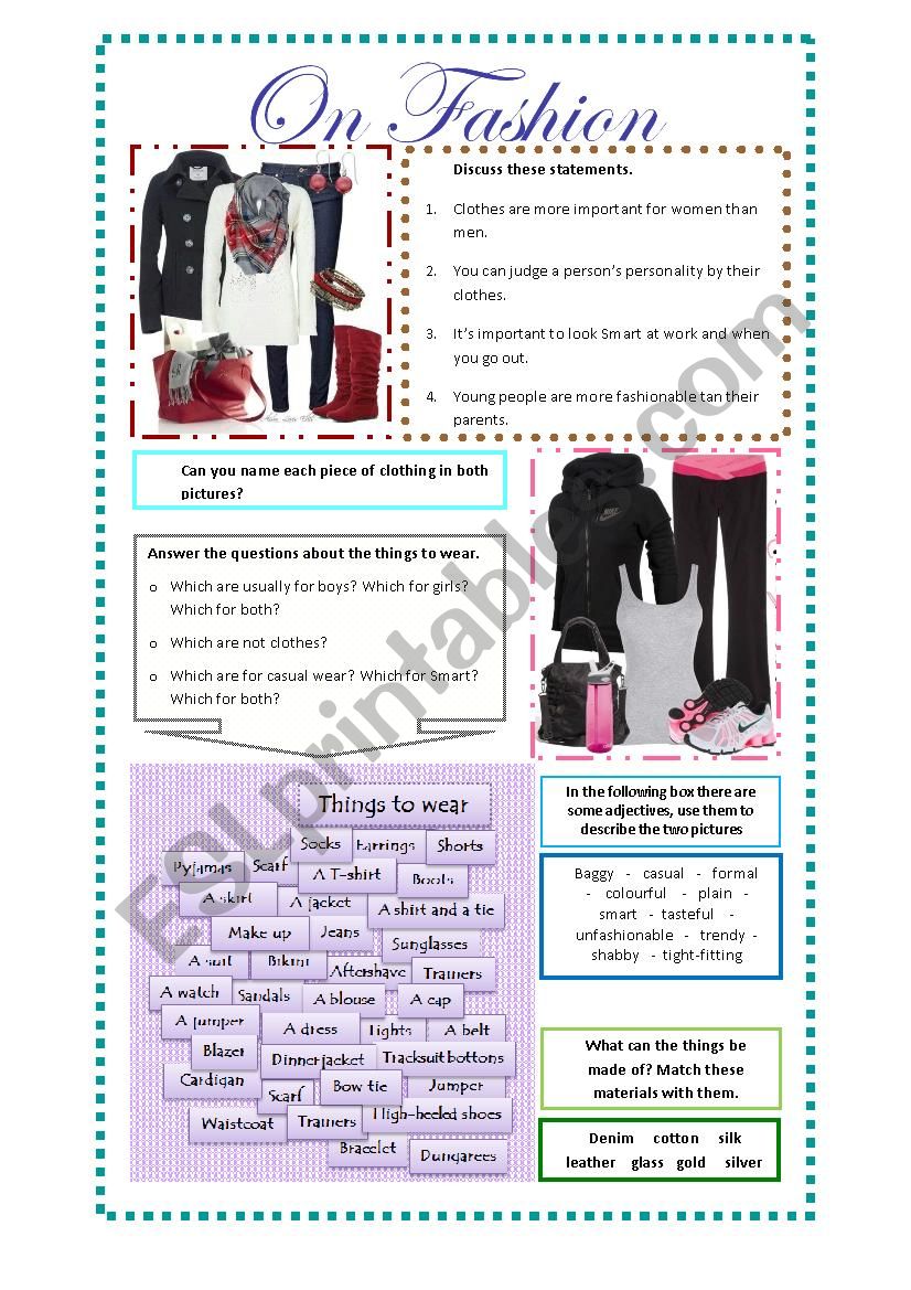 clothes worksheet